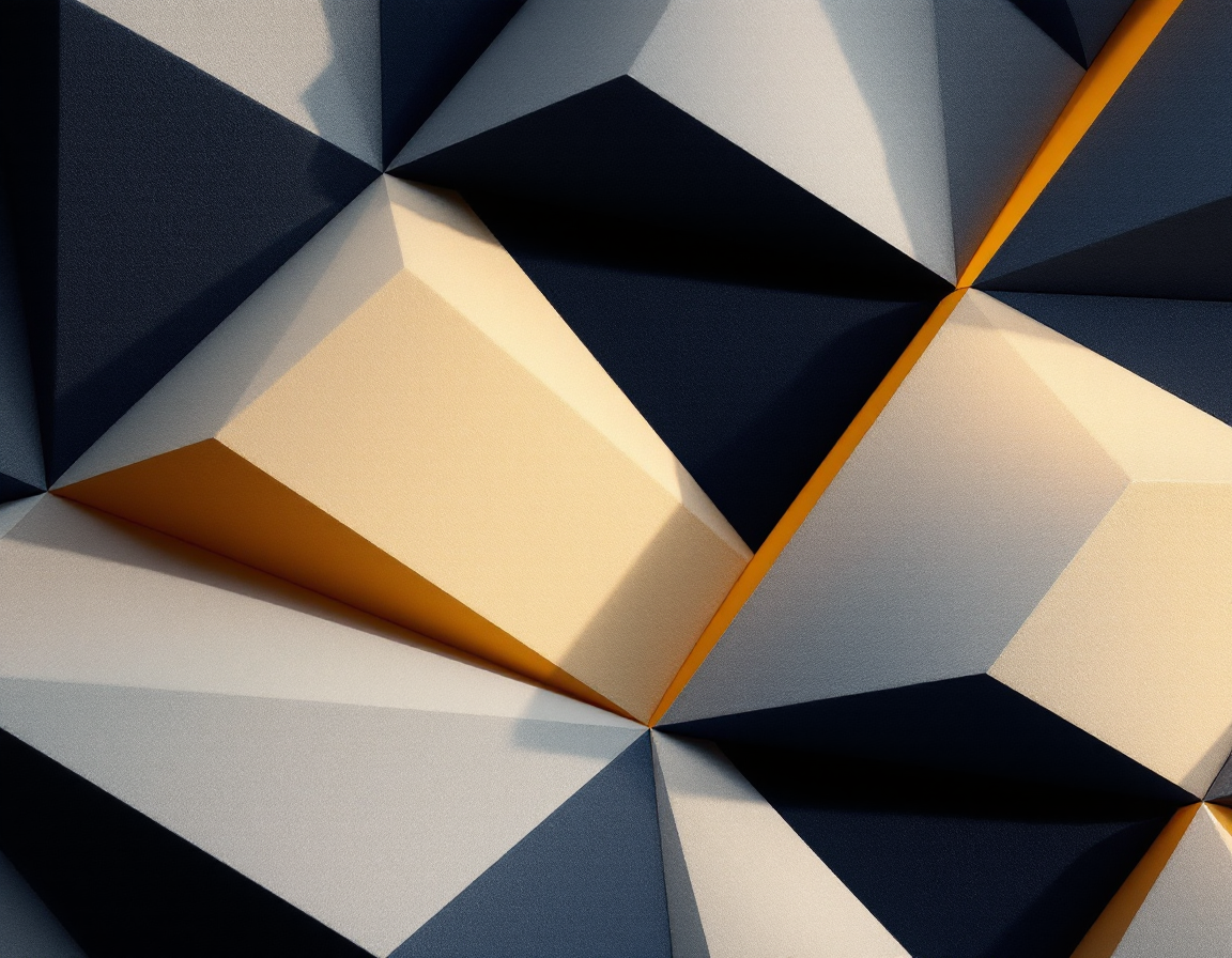 Acoustic foam panels in a tight geometric grid lit with warm gold light